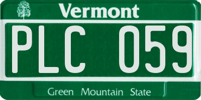 VT license plate PLC059