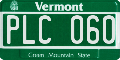 VT license plate PLC060