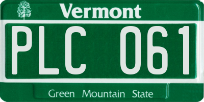 VT license plate PLC061
