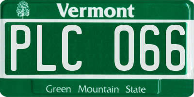 VT license plate PLC066