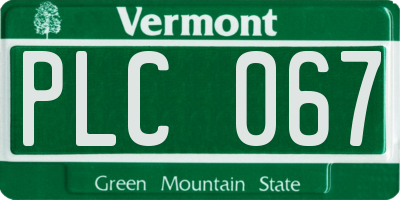 VT license plate PLC067