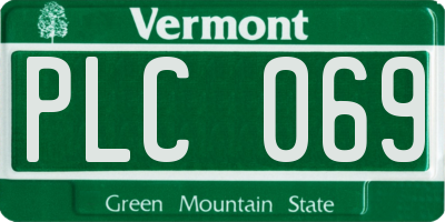 VT license plate PLC069