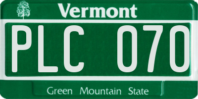 VT license plate PLC070