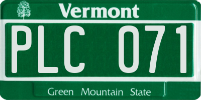 VT license plate PLC071