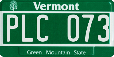 VT license plate PLC073