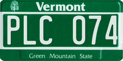 VT license plate PLC074