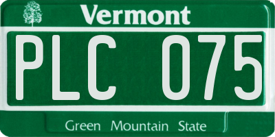 VT license plate PLC075
