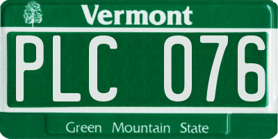 VT license plate PLC076