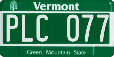 VT license plate PLC077