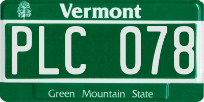 VT license plate PLC078