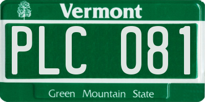 VT license plate PLC081