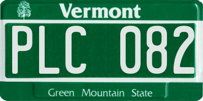 VT license plate PLC082