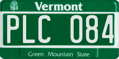 VT license plate PLC084