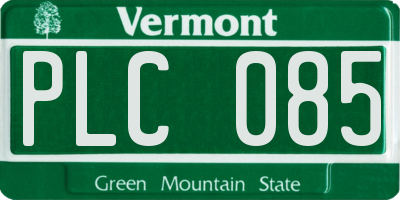 VT license plate PLC085