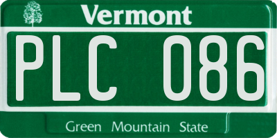 VT license plate PLC086