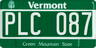 VT license plate PLC087