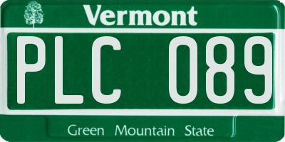 VT license plate PLC089