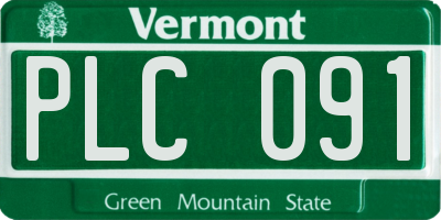VT license plate PLC091
