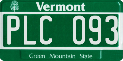 VT license plate PLC093