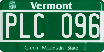 VT license plate PLC096