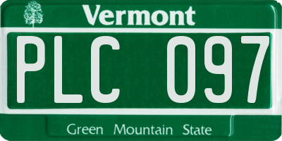 VT license plate PLC097