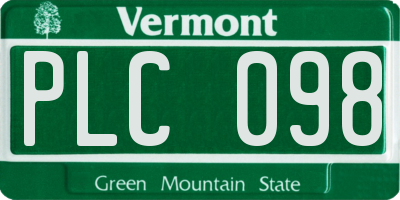 VT license plate PLC098