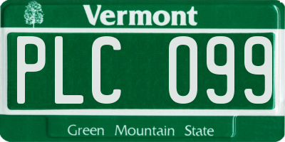VT license plate PLC099
