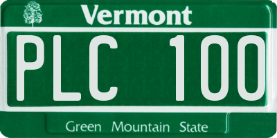 VT license plate PLC100