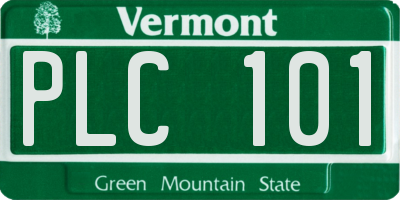 VT license plate PLC101