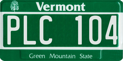 VT license plate PLC104