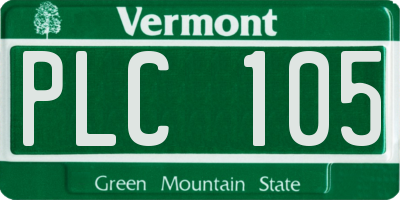 VT license plate PLC105