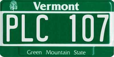VT license plate PLC107