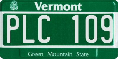VT license plate PLC109