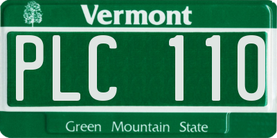 VT license plate PLC110