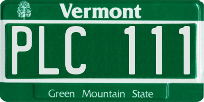 VT license plate PLC111