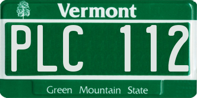 VT license plate PLC112