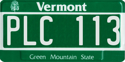 VT license plate PLC113