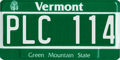 VT license plate PLC114