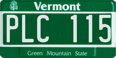 VT license plate PLC115