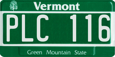 VT license plate PLC116