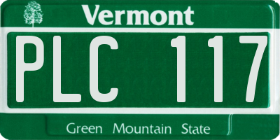 VT license plate PLC117