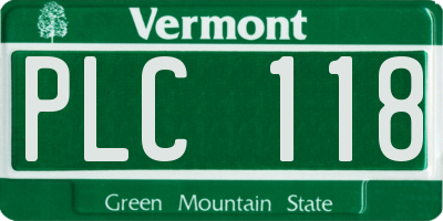 VT license plate PLC118