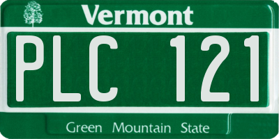 VT license plate PLC121