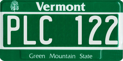 VT license plate PLC122