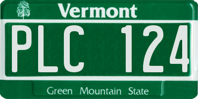 VT license plate PLC124