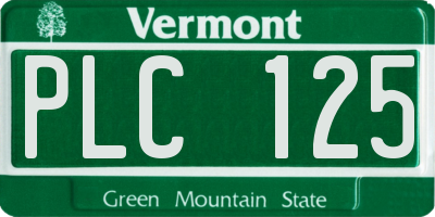 VT license plate PLC125