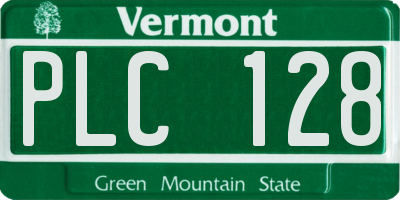 VT license plate PLC128