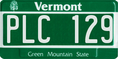 VT license plate PLC129