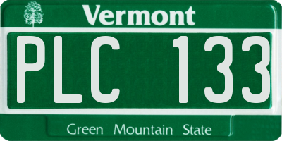 VT license plate PLC133