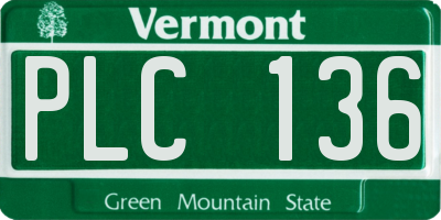 VT license plate PLC136